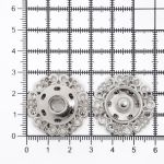 Кнопка пришивная металл ⌀30.0 мм, никель, 10 шт