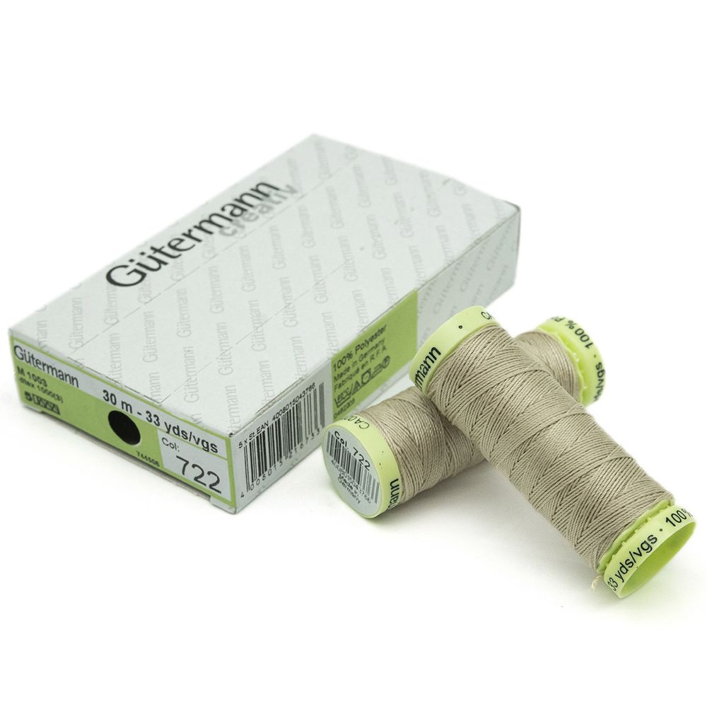 Нитки отделочные Gutermann Top Stitch, 30м, 722 св.бежевый, 5 катушек
