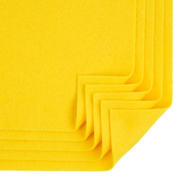 Фетр листовой 1 мм, 20х30 см, 5 шт, CH643 желтый, Blitz FKC10-20/30