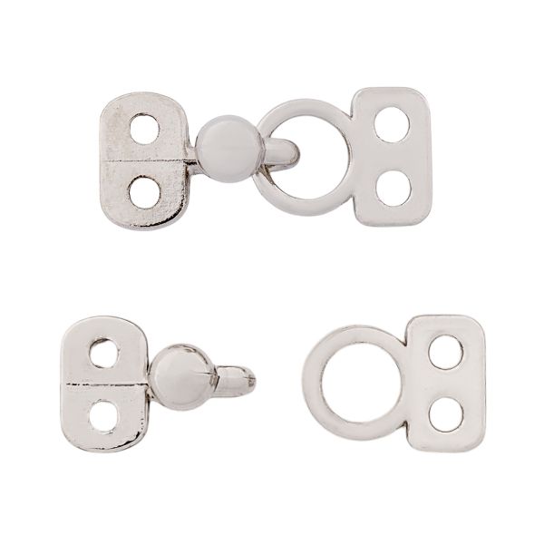 Крючки пришивные декоративные 17х6 мм, nickel, 10 шт