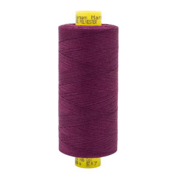 Нитка особо тонкая Gutermann Mara №150 (150/2), 1000 м, 713953, цв. 517 ежевичное вино, 1 катушка