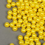Бусины пластик (перламутр) ⌀8 мм, цв.A08 лимон, уп.500г (2130 шт), Magic4Hobby