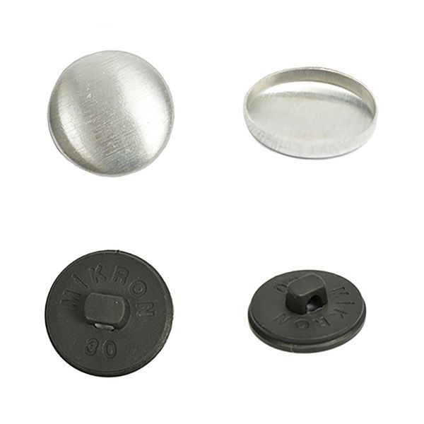 Пуговицы обтяжные 25 мм, 250 шт, черные, Blitz ZPO