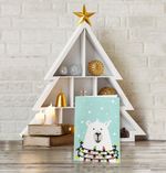 Алмазная (кристальная) мозаика Фрея, открытка Новогодний медвежонок, 20х13.5 см