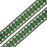 Лента атласная с рисунком Ромбы 25.0 мм / 3 метра, зеленый, Globus