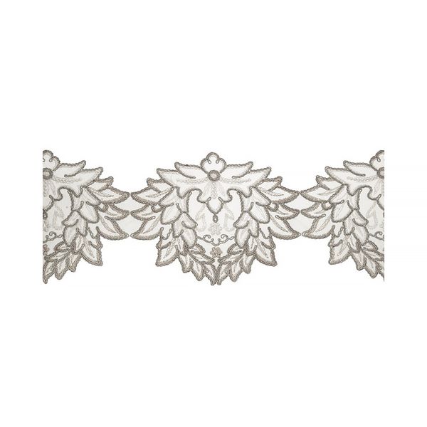 Кружево на сетке широкое 135 мм / 11 м, серый, Gamma GFLM-24134