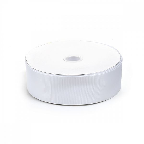 Лента репсовая (в рубчик) 50.0 мм, цв. 029 белый, уп.91.4м