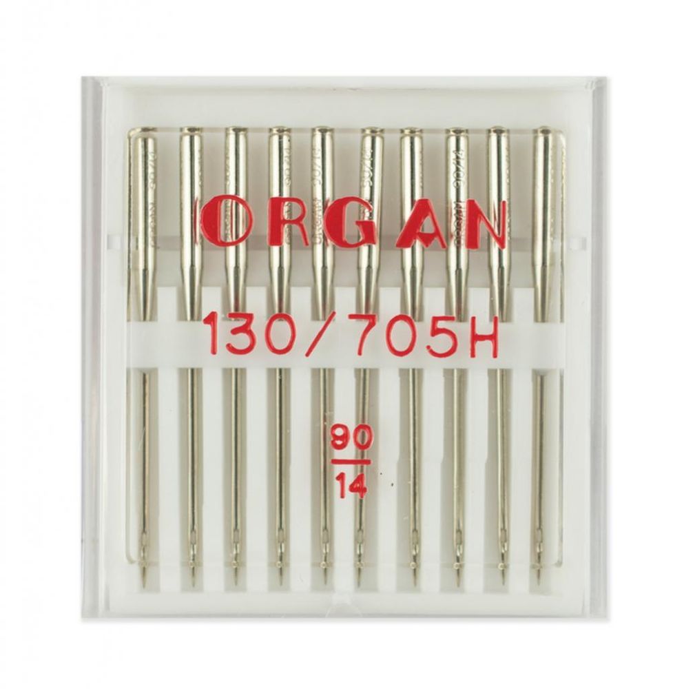 Иглы для швейных машин стандарт №90, 10шт, 130/705.90.10.H, Organ