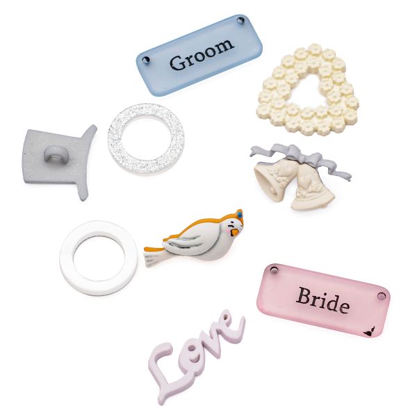 Украшения декоративные пуговицы Жених и невеста