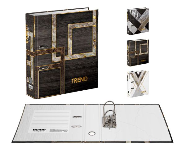 Регистратор ламинированный Wood&Stone 75 мм, 10 шт, Trend A4 арочный механизм, венге EC752703, Expert Complete