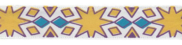 Лента атласная с рисунком 12.0 мм / 5 шт по 3 метра, O20/001 узоры/белый, Gamma ALP-123