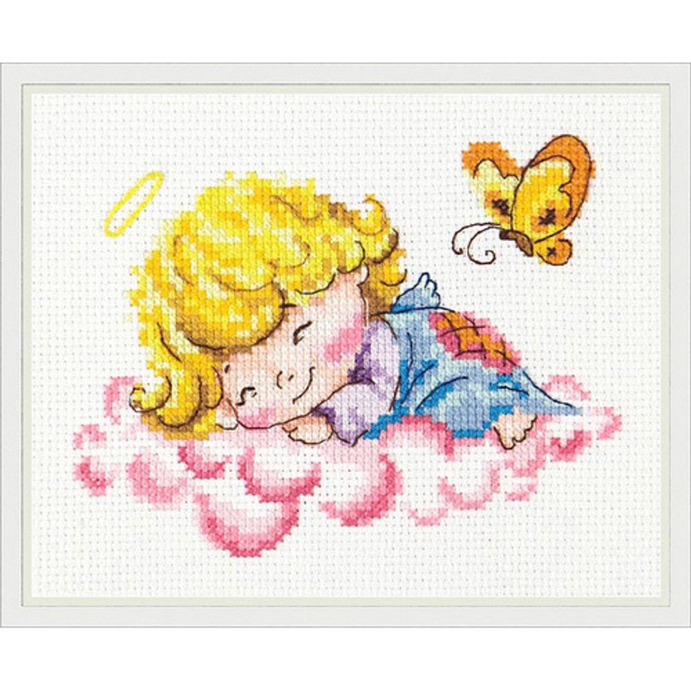 Набор для вышивания нитками Чудесная игла, Милый ангелочек, 14х10 см