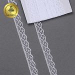 Кружево отделочное в стиле "трикотаж" 12 мм цв.01 белый, уп.9.14м