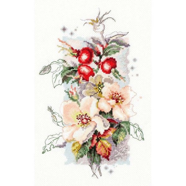 Набор для вышивания нитками Чудесная игла, Шиповник 14х23см