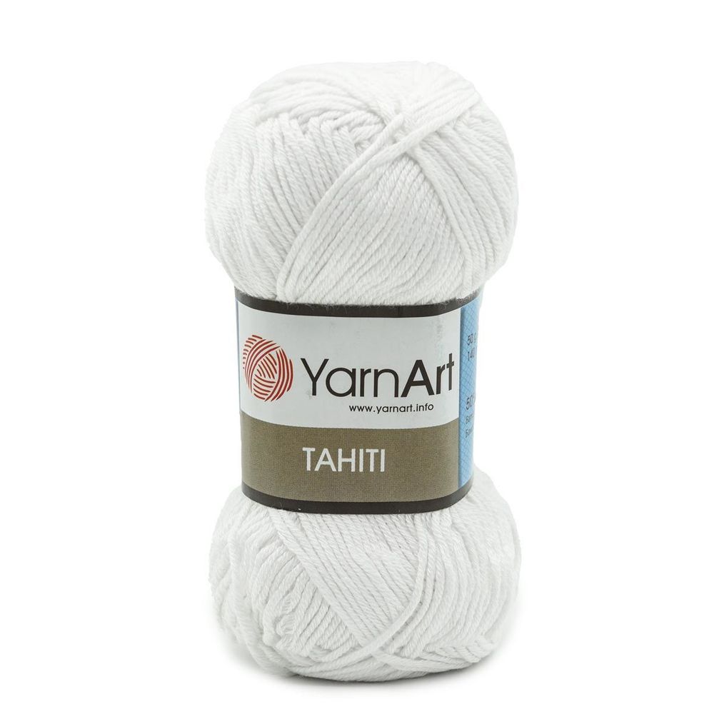 Пряжа YarnArt (ЯрнАрт) Tahiti / уп.8 мот. по 50 г, 140м, 210 белоснежный