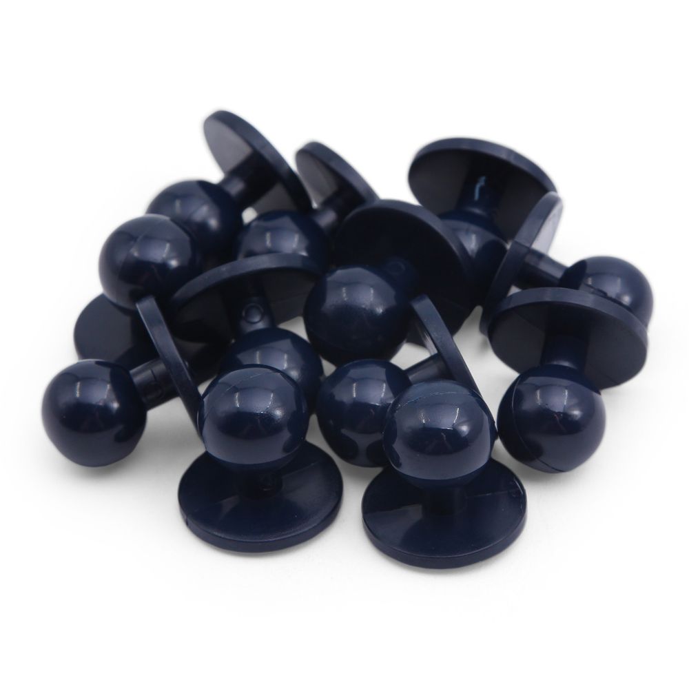 Пуговицы Пукли для поварских курток 12 шт, 10мм (d основания=18мм, h=16мм) (т.синий)