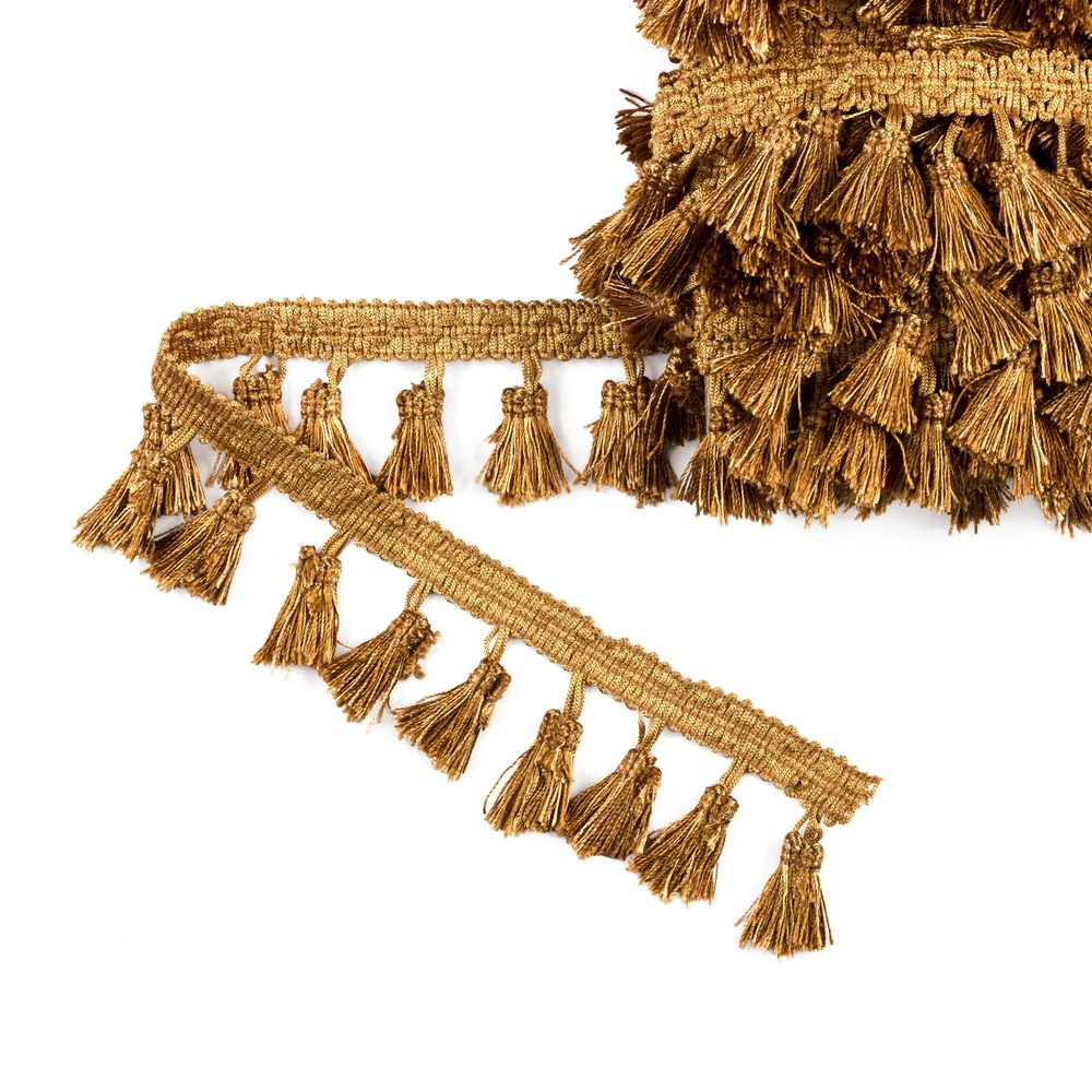 Бахрома отделочная 45.0 мм / 10 метров, с кистями, 253 т.золотой, Gamma 444