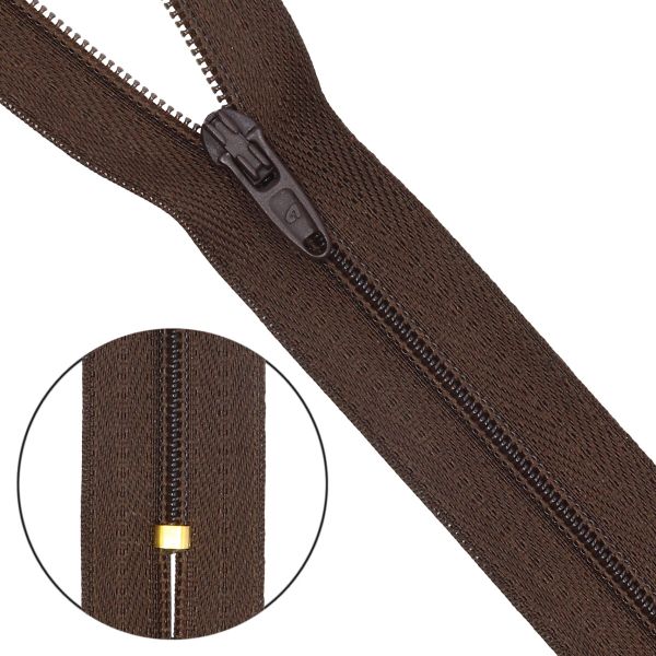 Молния спираль (витая) брючная Arta Т4 (4 мм) 1 зам., н/раз., 20 см, цв. 141 т.коричневый, уп.10 шт