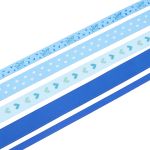 Набор репсовых лент, 5 шт, 45 м (2 шт по 18 м и 3 шт по 3 м), цвет синий