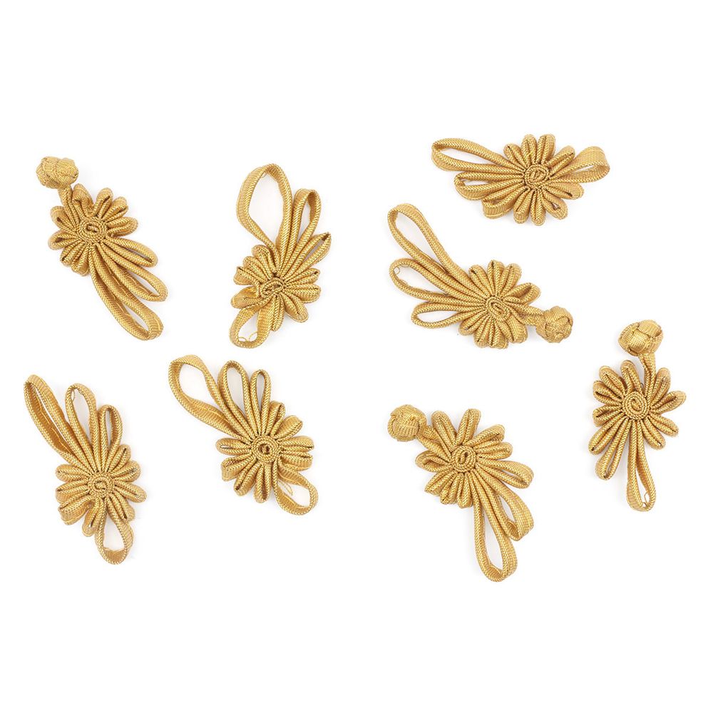 Сутажная застежка, 8см (золото), 902N-013, 5 шт