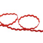 Тесьма отделочная зигзаг 9 мм, / 20 метров, коралловый(красный)/под золото, Blitz