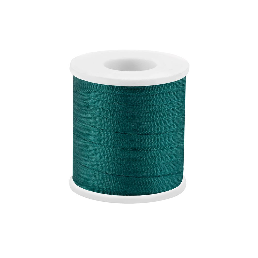 Лента (тесьма) шелковая 4.0 мм / 45.5±0.5 метров, №227 т. зеленый, Gamma SR-4