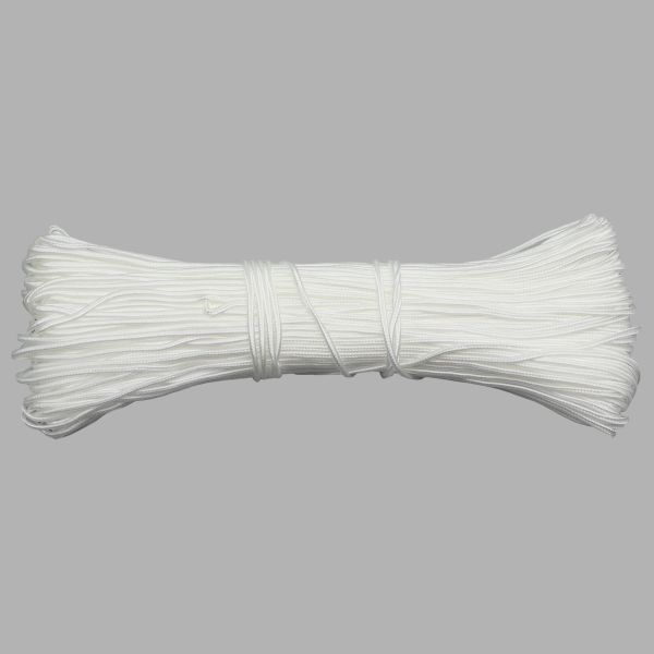 Шнур сутажный ⌀2.0 мм / 50 метров, 1 белый