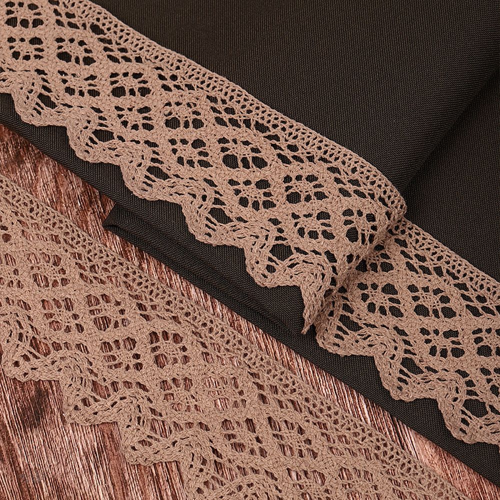 Кружево вязаное (тесьма) 50 мм / 3 метра, хлопок, TBY.1003, F294 капучино