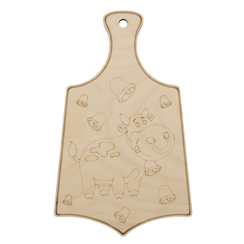 Заготовка для декорирования Доска Бычок и колокольчики 26,5х16х0,6см, Астра