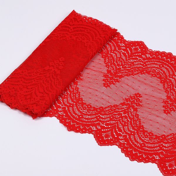 Кружево бельевое эластичное 230 мм / 3 м, 8036 цв.SD163 красный, Kruzhevo