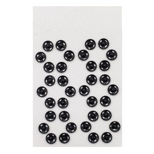 Кнопка пришивная металл ⌀10.0 мм, цв.черный, 36 шт
