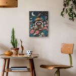 Кристальная (алмазная) мозаика Фрея ALPD-316, на подрамнике, Енот в цветах, 30х40 см