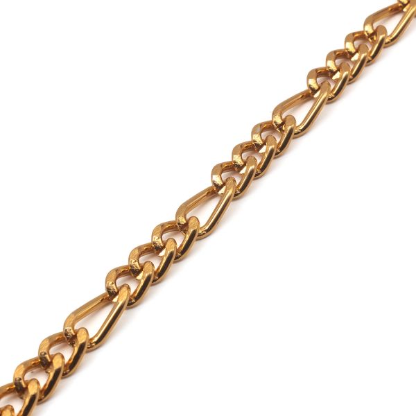 Цепь алюминиевая 12,1 мм, 6,0 мм + 8,0 мм, 6,0 мм, боб(10 м) (золото) K16326