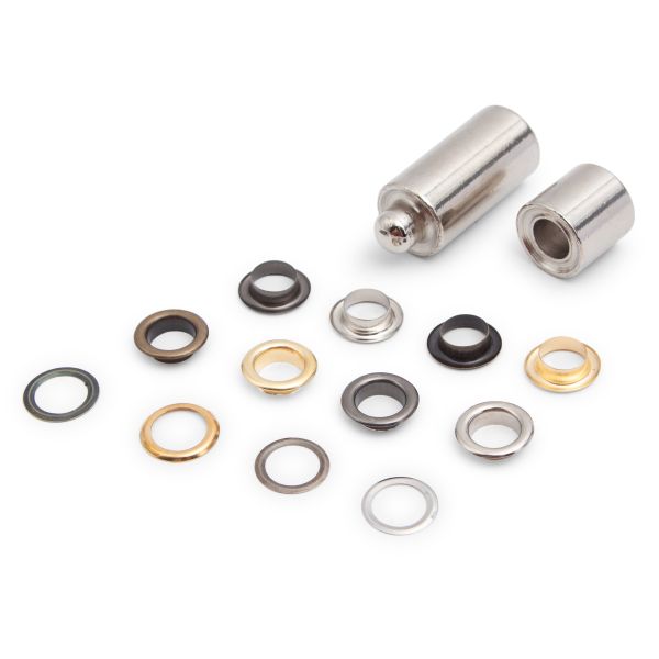 Люверсы с инструм. для устан., 60 компл., ⌀8 мм, мультиколор Hobby&Pro, 100394