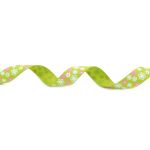 Лента репсовая (в рубчик) Цветочки 4 1,5см*22.86 м (салатовый)