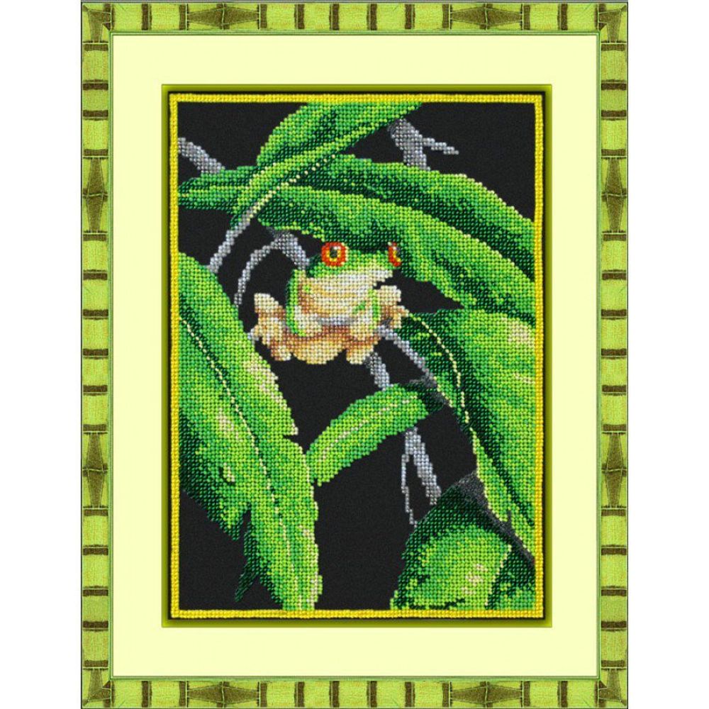 Набор для вышивания бисером Паутинка, Древесная Лягушка 28х20 см