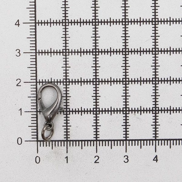 Замок для бус 21х10 мм (in 5 мм), черный никель, ГМХ14167, 20 шт