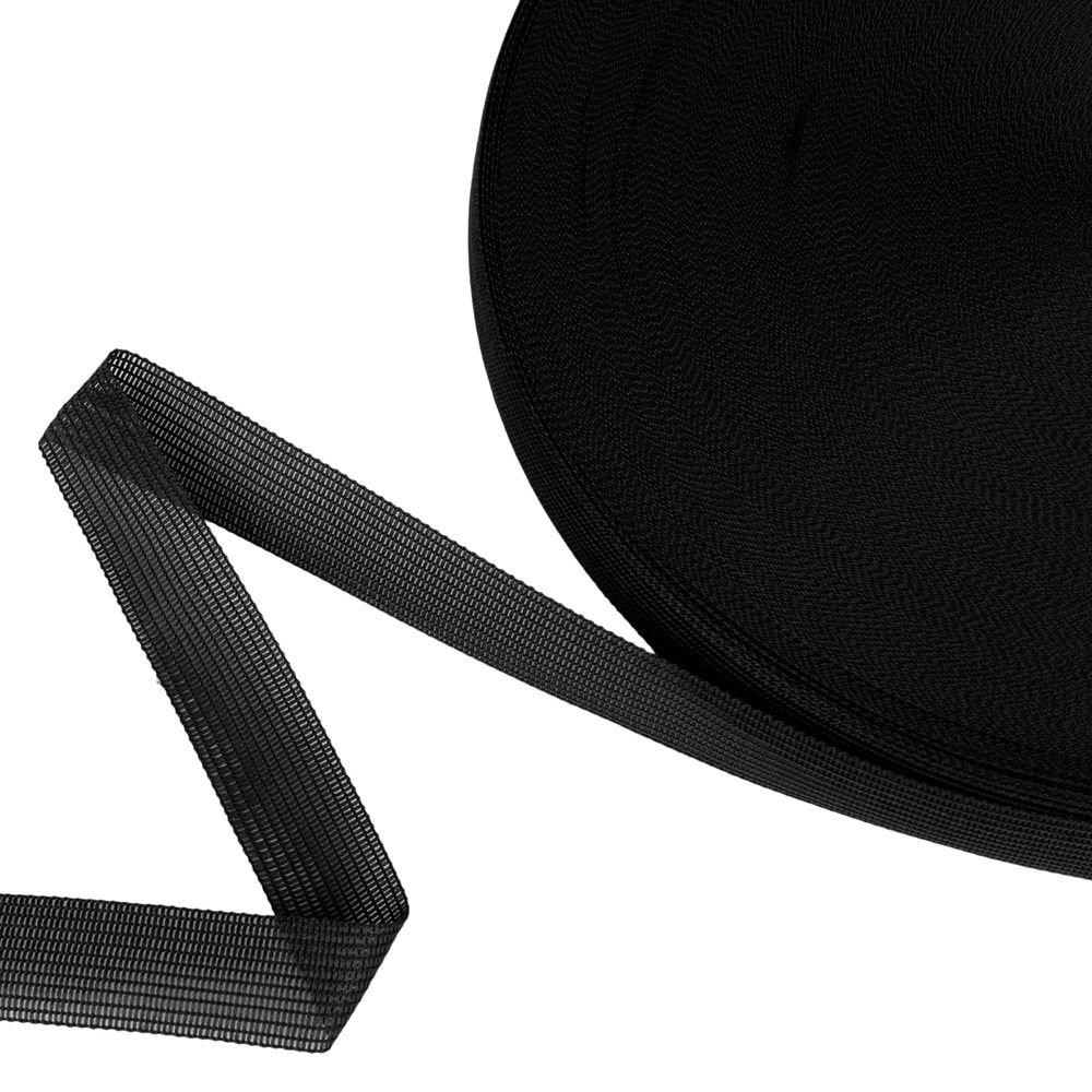 Тесьма (лента) окантовочная 18 мм / 100 метров, черный, Gamma 018 О черный