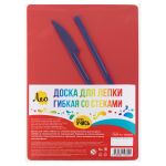Доска для лепки гибкая со стеками, красный, Лео LPDS-A4