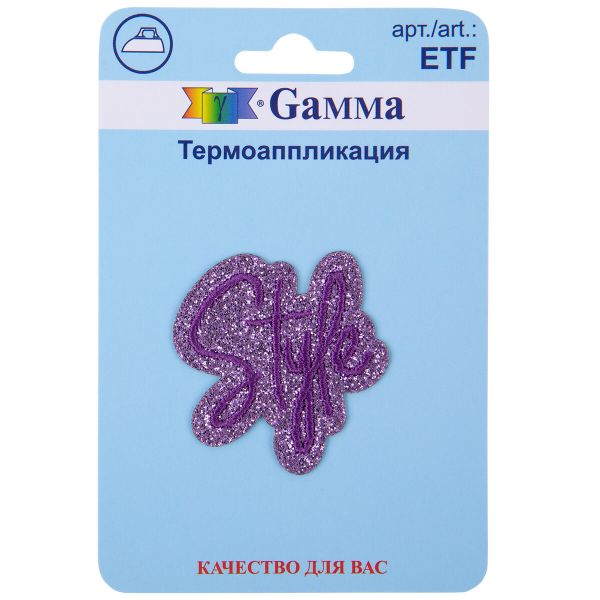 Термоаппликация, 1 шт, 01-245 Style 3.7х3.7 см, ETF, Gamma ETF