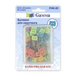 Булавки для квилтинга 46 мм, 60 шт, сталь, в пластиковой коробке, Gamma PHK-20