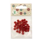 Украшения декоративные пуговицы Мини 2 прокола, 6мм, 50 шт ± 2 шт пластик, цв.красный