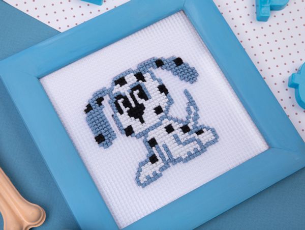 Набор для вышивания нитками Klart, Детские истории. Щенок, 11х12 см