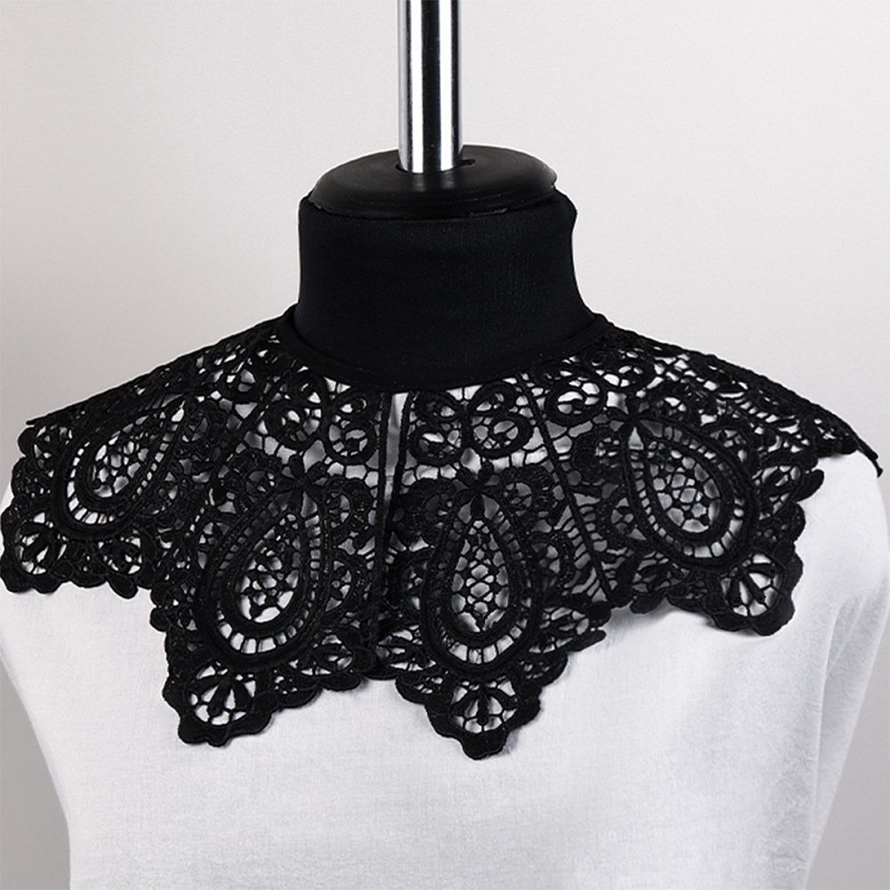 Пришивной кружевной воротник TBY.13/185 цв.черный уп.1шт, Kruzhevo