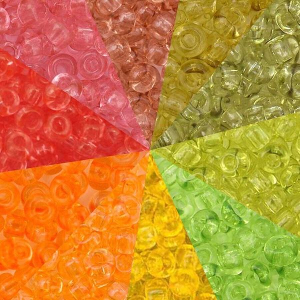 Набор бисера Preciosa №15, 50 г (10 цв. по 5 г), (№10/0 = ⌀2.3 мм)