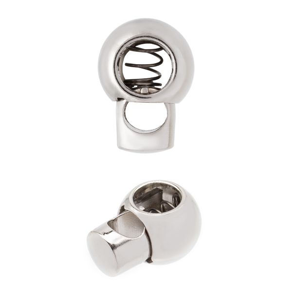 Фиксатор для шнура металл 1 отв., 18.5х13.2 мм, (in ⌀7 мм), 25 шт, серебристый, MFR04