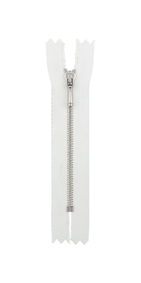 Молния металл Т1, 1 зам., н/раз., 8 см, декор, 101 белый, ZipD 1M Gamma, 5 шт