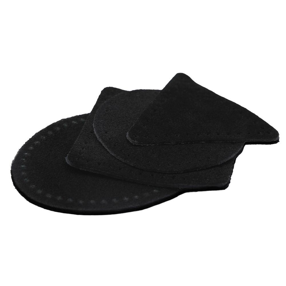 Набор заплаток пришивных из замши, круг, квадрат, треугольник, овал 6см, с перфорацией, 4 шт (20 черный), 59723