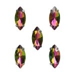 Хрустальные стразы в цапах формы миндаль, радужный 7х15 мм, 5 шт., МЦ003НН715