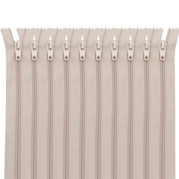 Молния спираль (витая) Т3 (3 мм) 1 зам., н/раз., 20 см, автомат, беж, 30096, 10 шт